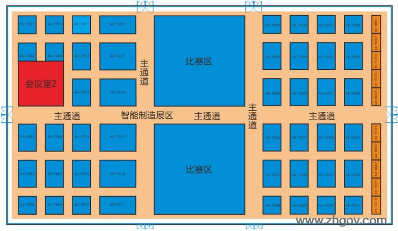 2016“互聯(lián)網(wǎng)+”博覽會展覽館：四號展覽館（智能制造展區(qū)、比賽區(qū)）