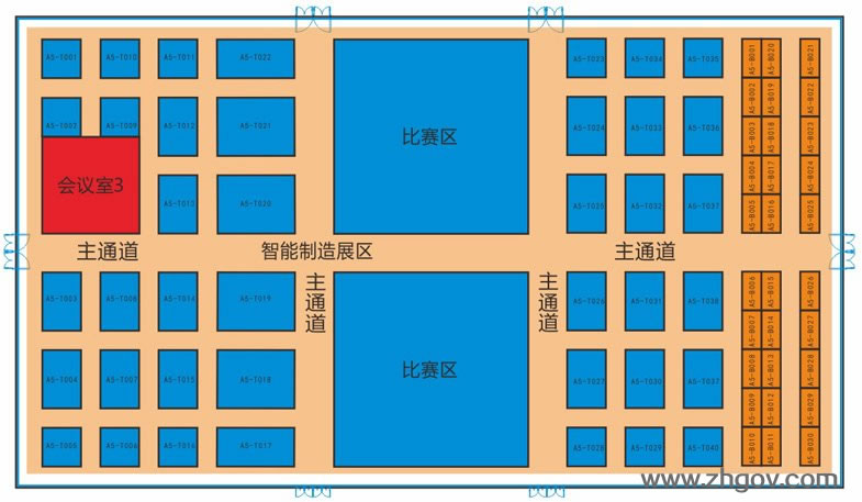 2016“互聯(lián)網(wǎng)+”博覽會展覽館：五號展覽館（比賽區(qū)、智能制造展區(qū)）